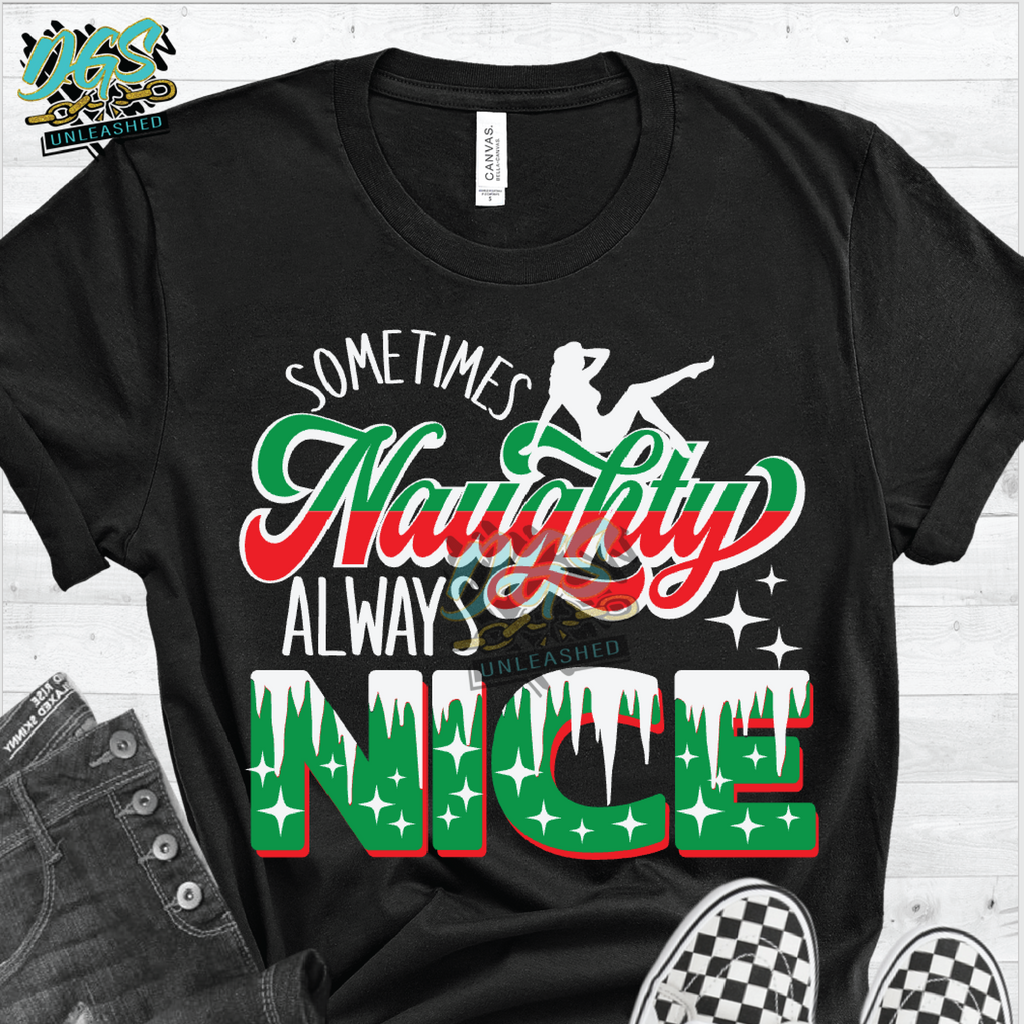 Sometimes Naughty, Always Nice SVG, DXF, PNG, and EPS Digital Files