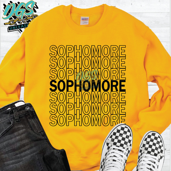 Sophomore on Repeat SVG, PNG, DXF, EPS-Instant Digital Download