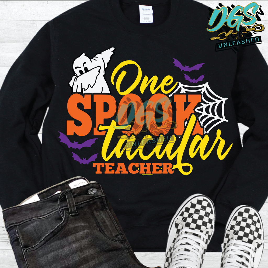 One Spooktacular Teacher SVG, DXF, PNG, and EPS Digital Files