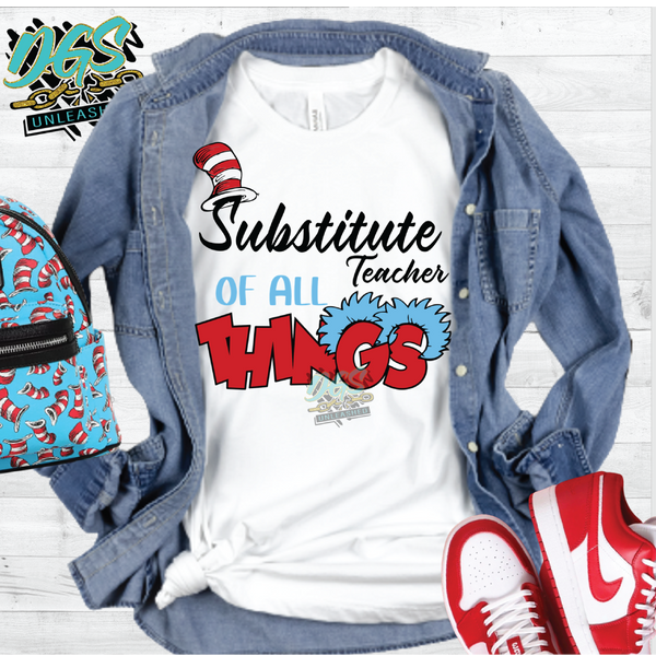 Substitute Teacher of All Things SVG, DXF, PNG, and EPS Cricut-Silhouette Instant Digital Download
