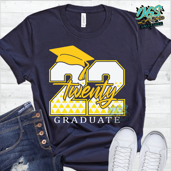 Twenty 22 Graduate, Senior, Class of 2022  SVG, DXF, PNG, and EPS Digital Files