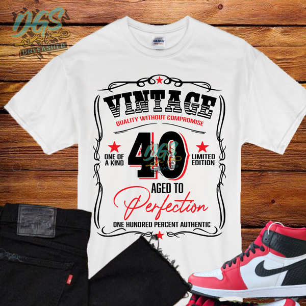 Vintage Aged to Perfection II SVG, DXF, PNG, and EPS Digital Files