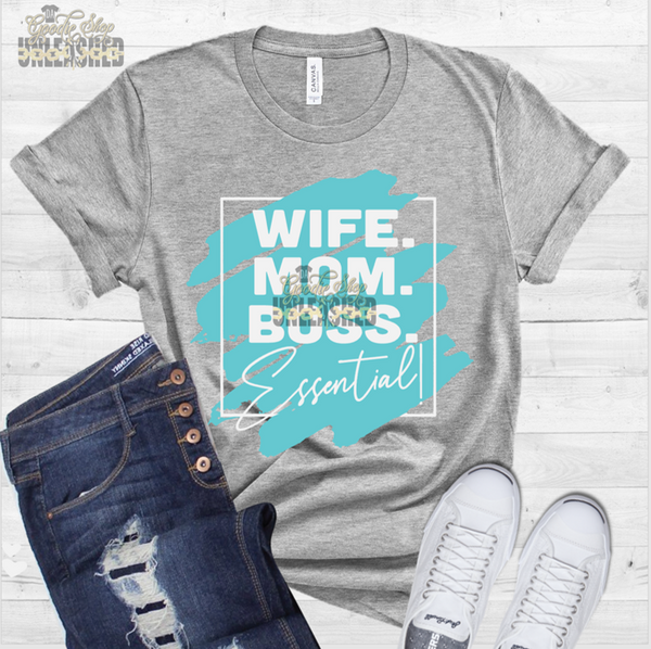 Wife, Mom, Boss Essential SVG, DXF, PNG, and EPS Digital Files